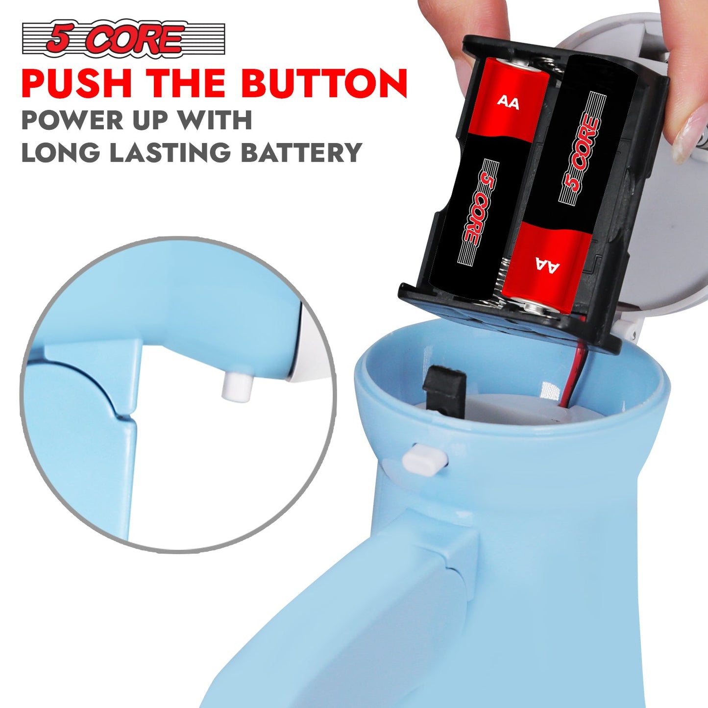 Megaphone with labeled buttons and easy-to-use controls, complete with a comfortable shoulder strap for portability.