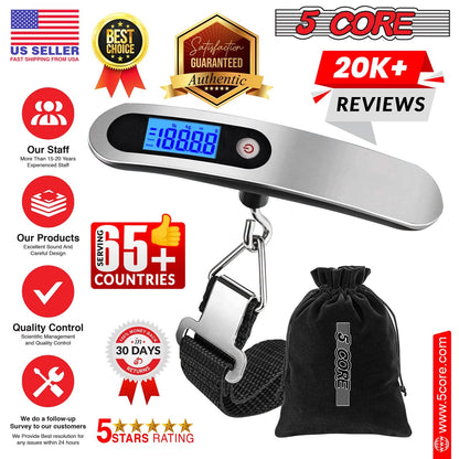 5Core Digital Luggage Scale Weight Scale Travel Hanging Baggage Weighing Machine