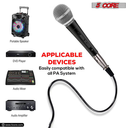 5Core XLR Microphone Dynamic Mic Karaoke Singing Studio Microfono Handheld Mics