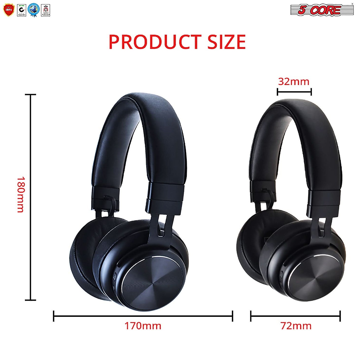 5Core Bluetooth Headphones Wireless Noise Cancelling Audifonos Inalambricos