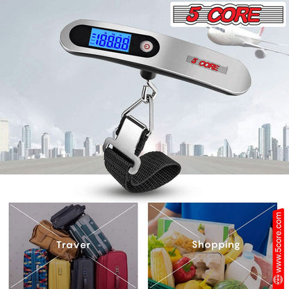 5Core Digital Luggage Scale Weight Scale Travel Hanging Baggage Weighing Machine