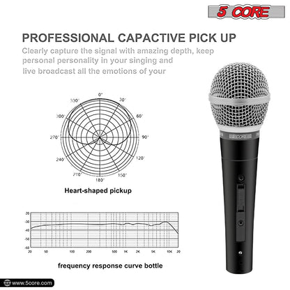 5Core XLR Microphone Dynamic Mic Karaoke Singing Studio Microfono Handheld Mics