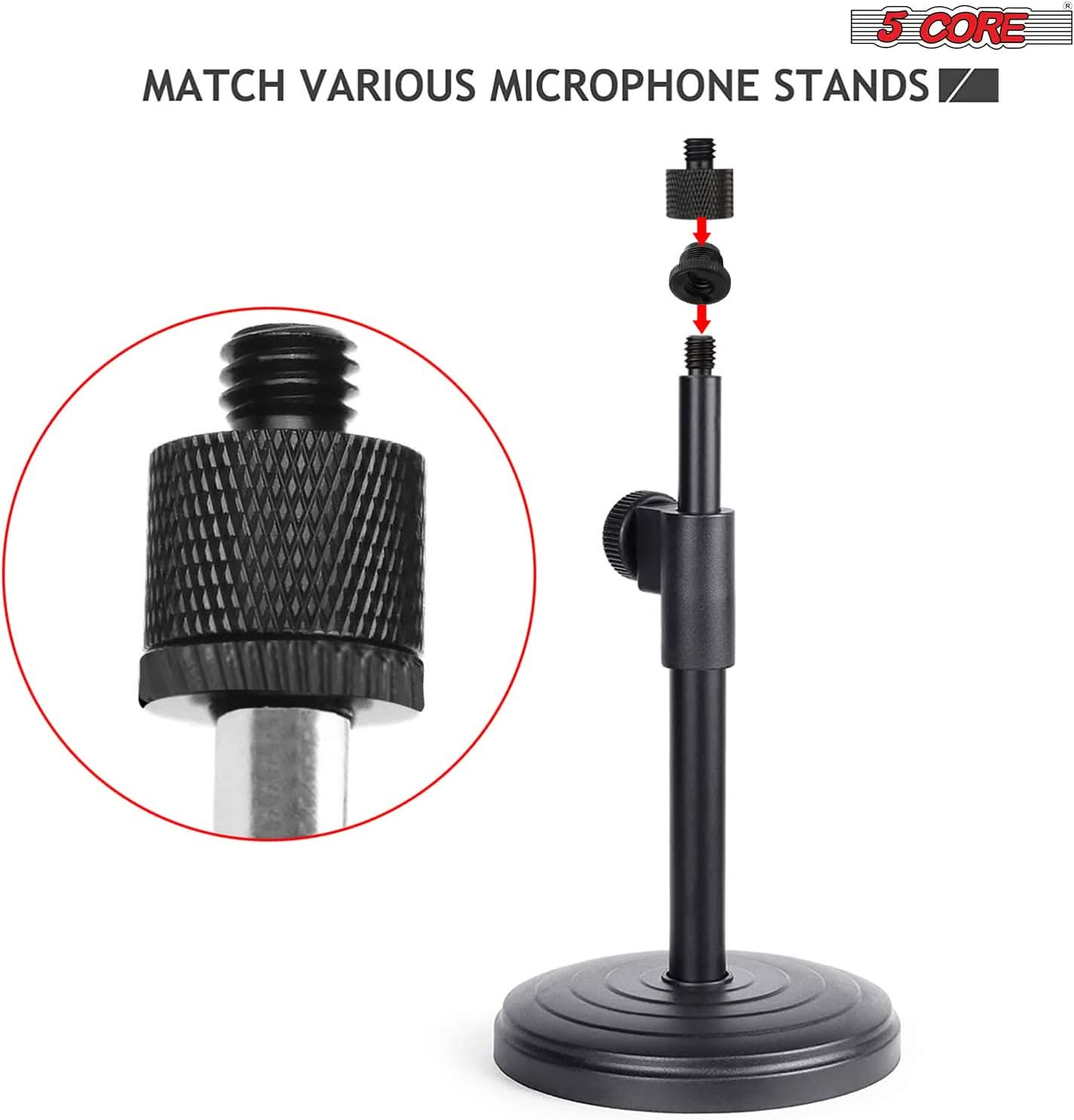 5 Core Mic Stand Adapter 5/8 Male to 3/8 Female Screw Thread Conversion Connector