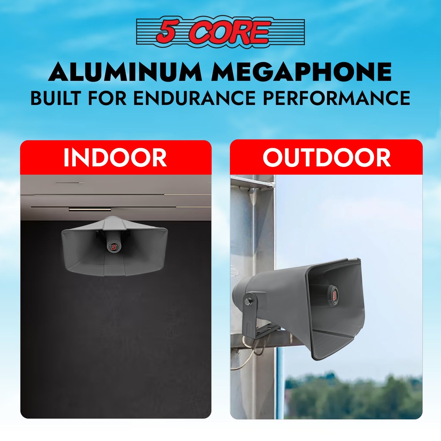 5Core 8x16" PA horn speaker with 40W RMS, designed for outdoor loud sound events