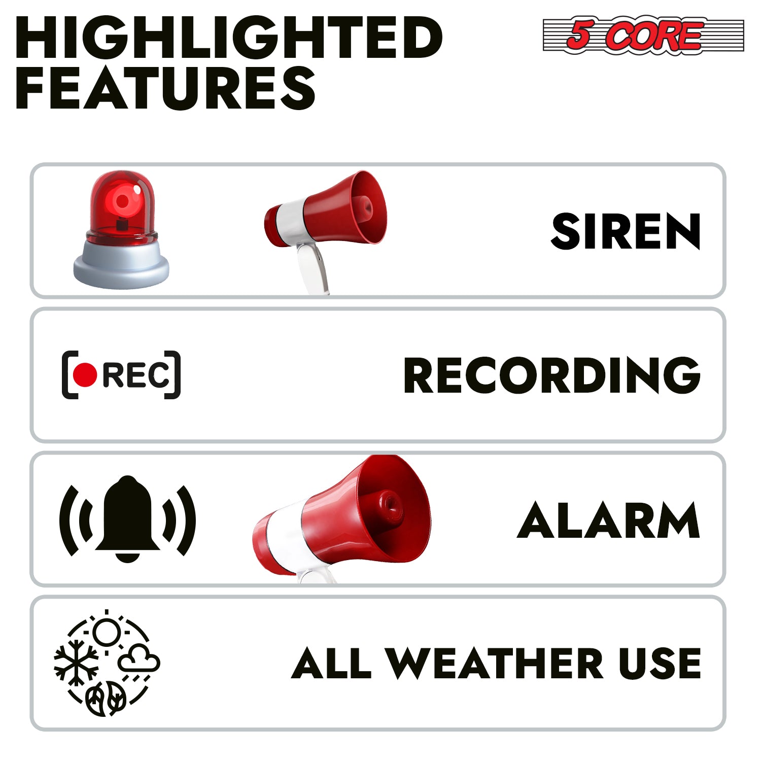 Compact in size but delivers a loud impact – this powerful megaphone ensures your voice is heard clearly.